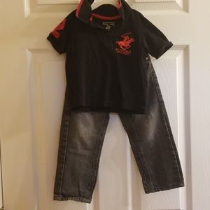 Polo Club Shirt and Jeans Sz 2T